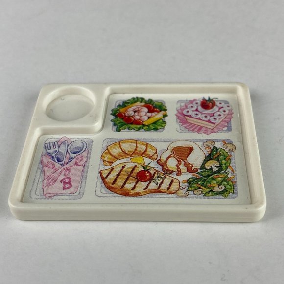 Barbie Food Toy Tray White Playset Accessory Dish Kids Pretend Play - Picture 1 of 4